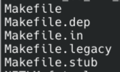 ./configure実行後、確かにMakefileというファイルが作成されている